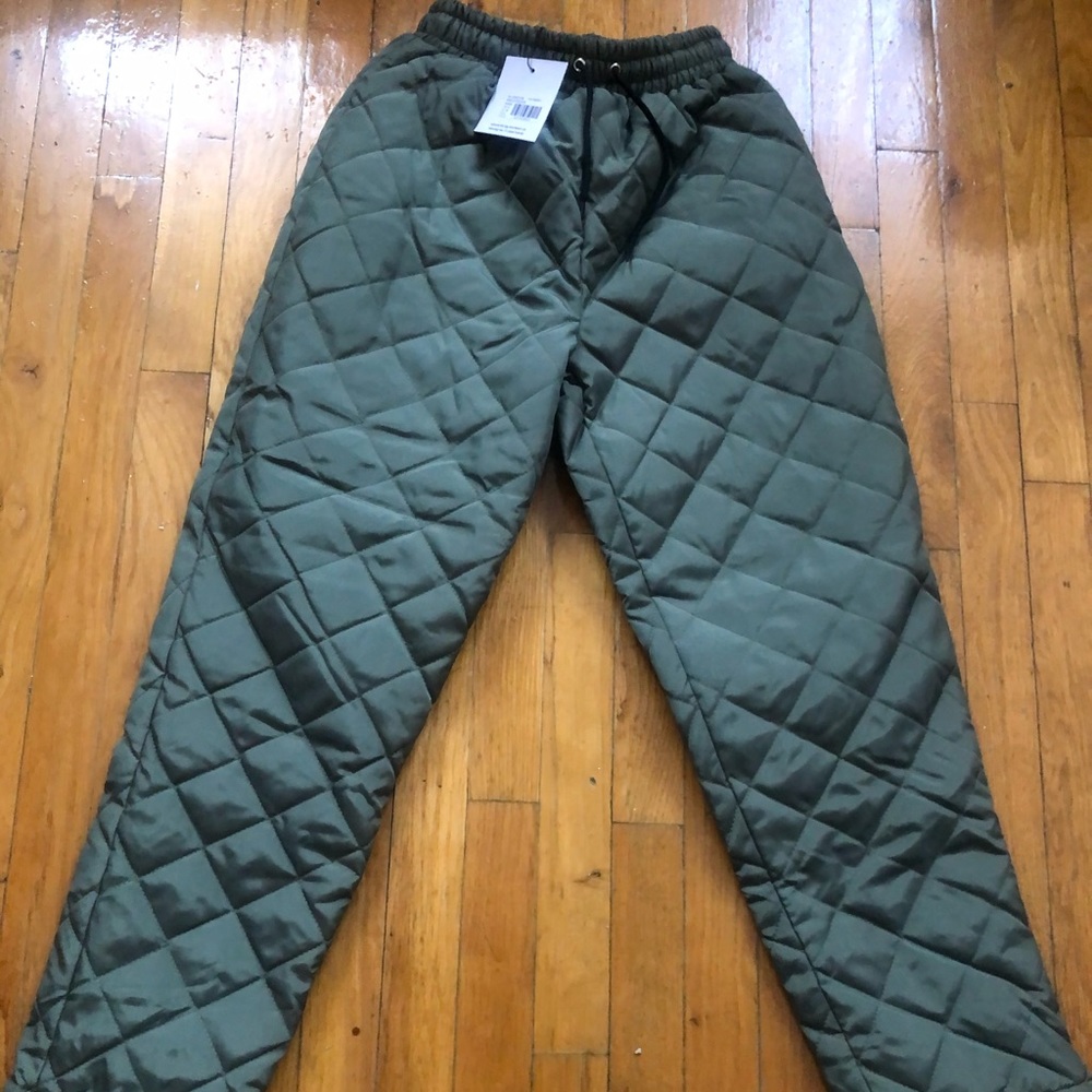 Khaki Quilted Jogger